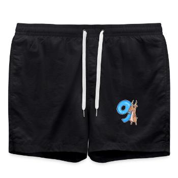 9th Birthday Motif Saiga - Nine Years - Swim Trunks - black - Front - AI Model Male 185 light (185cm)