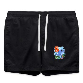 8ème anniversaire Motif Dolphin - huit ans - Short de bain - noir - Devant - AI Model Male 185 light (185cm)