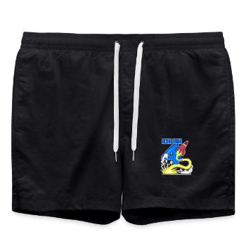 4 Geburtstag Junge Astronaut Rakete - vier Jahre - Badeshorts - Schwarz - Vorne - AI Model Male 185 light (185cm)