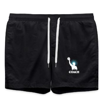 Wasserball Coach Wasser Polo - Badeshorts - Schwarz - Vorne - AI Model Male 185 light (185cm)