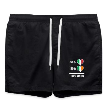 Irlande et Italie 100% drapeaux fantastiques - Short de bain - noir - Devant - AI Model Male 185 light (185cm)