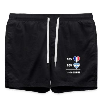 100% tolle Flagge von Argentinien und Frankreich - Badeshorts - Schwarz - Vorne - AI Model Male 185 light (185cm)