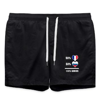Slowenien und Frankreich 100% tolle Flaggen - Badeshorts - Schwarz - Vorne - AI Model Male 185 light (185cm)