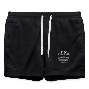 Betonfertigteilbauer Ausbildung Beruf Geschenk - Badeshorts - Schwarz - Vorne - AI Model Male 185 light (185cm)