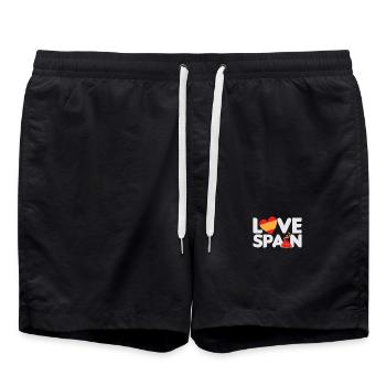 Love Spain - Ich liebe Spanien - Badeshorts - Schwarz - Vorne - AI Model Male 185 light (185cm)