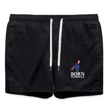 Born to Boule dicton pour la boule et la pétanque - Short de bain - noir - Devant - AI Model Male 185 light (185cm)