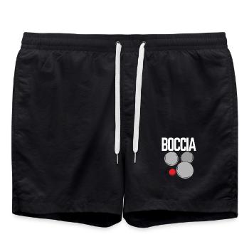 Bocciaspieler Bekleidung mit Boccia Kugeln Boccia - Badeshorts - Schwarz - Vorne - AI Model Male 185 light (185cm)