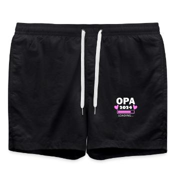 Opa 2024 - Opa werden - Opa loading 2024 - Badeshorts - Schwarz - Vorne - AI Model Male 185 light (185cm)