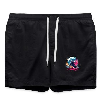 Astronaute Coloré Lune Runner Astro Run - Short de bain - noir - Devant - AI Model Male 185 light (185cm)