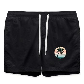 Paume Synthwave - Short de bain - noir - Devant - AI Model Male 185 light (185cm)