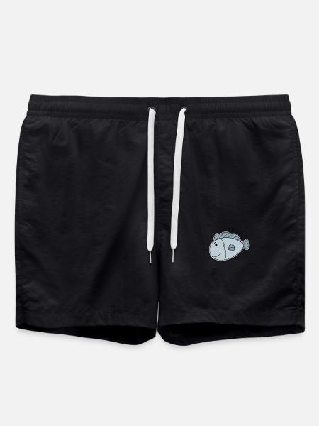 Fish Ocean Fish Motif - Swim Trunks - black