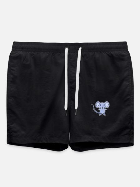 Mouse Cartoon - Swim Trunks - black