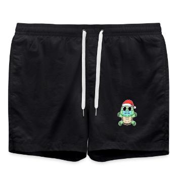 Tortue Noël Drôle - Short de bain - noir - Devant - AI Model Male 185 light (185cm)