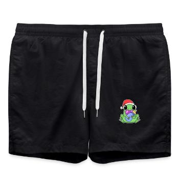 Frosch Baby Weihnachten - Badeshorts - Schwarz - Vorne - AI Model Male 185 light (185cm)