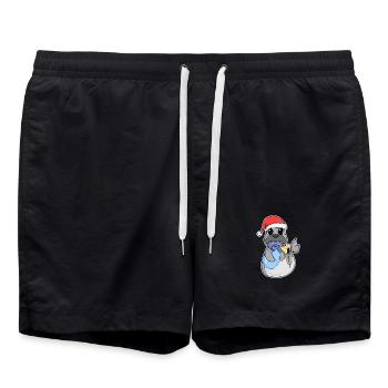 Bébé Lion de mer Noël - Short de bain - noir - Devant - AI Model Male 185 light (185cm)