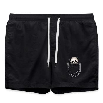 Panda Panda Bear - Swim Trunks - black - Front - AI Model Male 185 light (185cm)