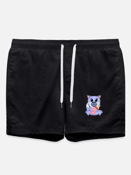 Motif de bébé loup - Short de bain - noir
