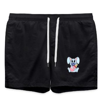 Motif de bébé lapin - Short de bain - noir - Devant - AI Model Male 185 light (185cm)