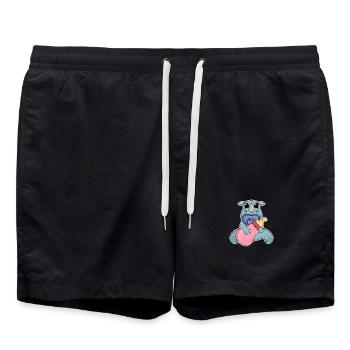 Motif de bébé rhinocéros - Short de bain - noir - Devant - AI Model Male 185 light (185cm)