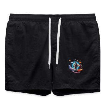 Astronaute en design spatial - Short de bain - noir - Devant - AI Model Male 185 light (185cm)