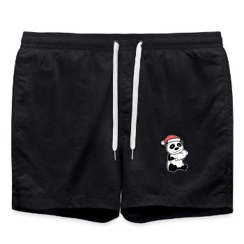 Panda Mignon Fatigué Noël - Short de bain - noir - Devant - AI Model Male 185 light (185cm)