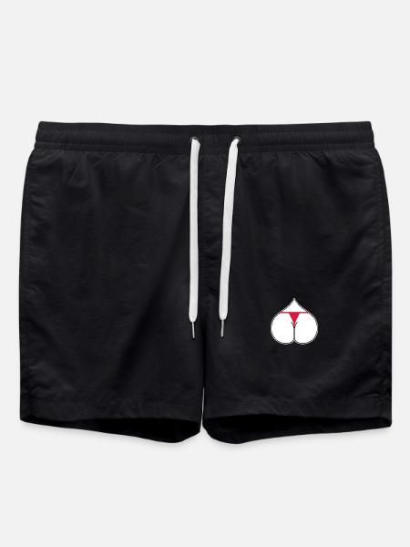 Ass Heart Love - Swim Trunks - black