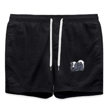 Stinktier Familie - Stinktier mit Baby - Badeshorts - Schwarz - Vorne - AI Model Male 185 light (185cm)