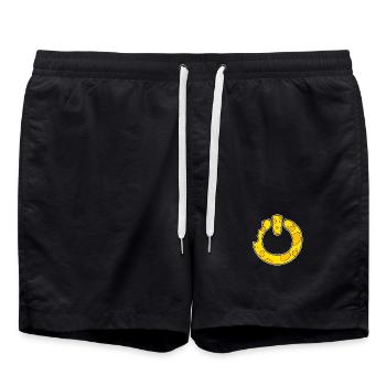 An Aus Power On - Badeshorts - Schwarz - Vorne - AI Model Male 185 light (185cm)