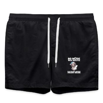 Ausschlafen Müde Spruch lustig Schlafen - Löwe - Badeshorts - Schwarz - Vorne - AI Model Male 185 light (185cm)