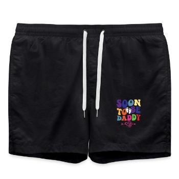promotrd wird Papa, neuer Vater Schwangerschaft - Badeshorts - Schwarz - Vorne - AI Model Male 185 light (185cm)
