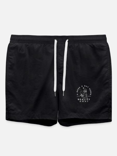 Funny Reading Quote - Swim Trunks - black
