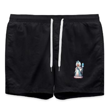 Ded Moroz Snegourotchka, Père Noël russe - Short de bain - noir - Devant - AI Model Male 185 light (185cm)