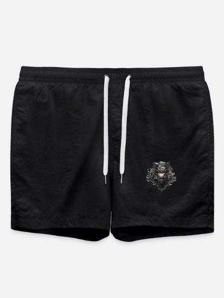 Dunkler Mondwolfmaske - Badeshorts - Schwarz