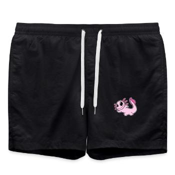 Motif Axolotl Rose - Short de bain - noir - Devant - AI Model Male 185 light (185cm)