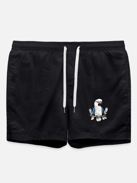 Parrot with glasses - Swim Trunks - black