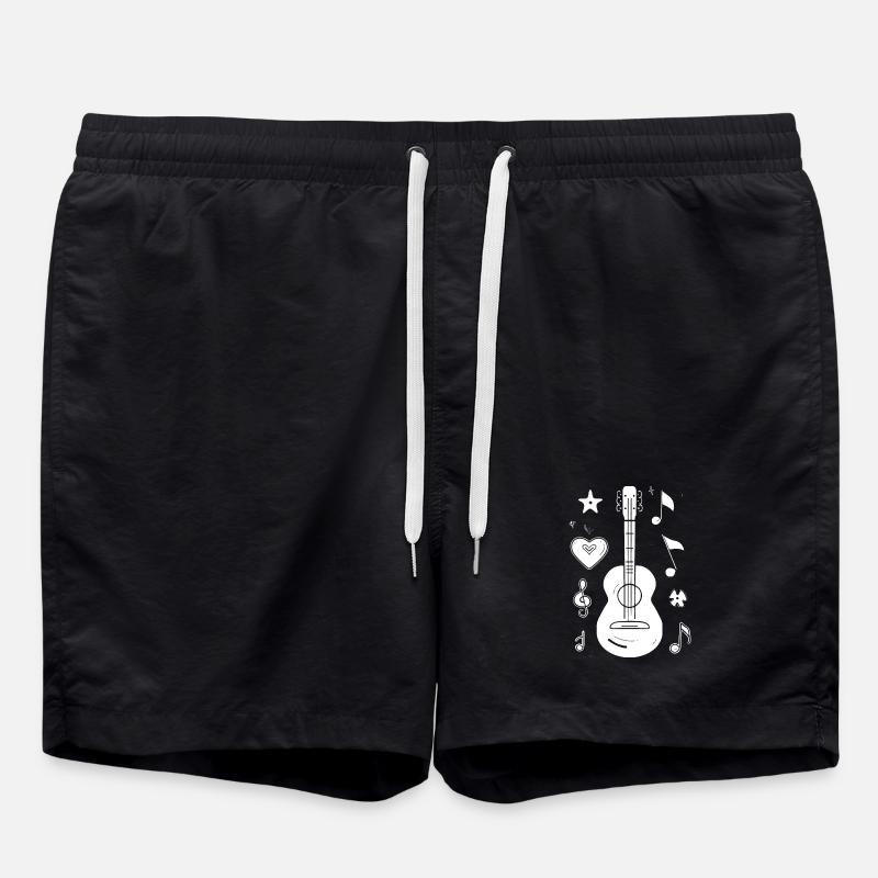 Ukulele Zeichnung - Badeshorts - Schwarz