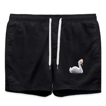 Cygne muet Cygne Oie Canard Cygne Cygne blanc - Short de bain - noir - Devant - AI Model Male 185 light (185cm)