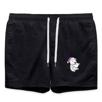 Ours Polaire Fatigué Endormi Fille Endormie Ours Polaire - Short de bain - noir - Devant - AI Model Male 185 light (185cm)