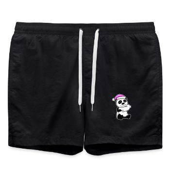 Panda Fatigué Endormi Fille Endormie - Short de bain - noir - Devant - AI Model Male 185 light (185cm)