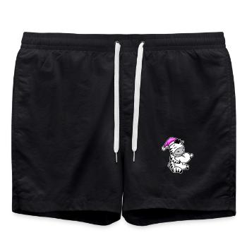 Zèbre Fatigué Dormir Fille Endormie - Short de bain - noir - Devant - AI Model Male 185 light (185cm)