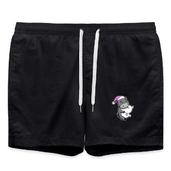 Cul Fatigué Dormir Fille Endormie - Short de bain - noir - Devant - AI Model Male 185 light (185cm)