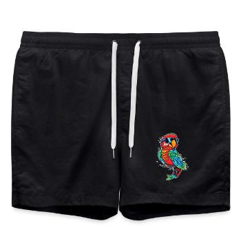 Bird Lover, Parrot, Animal, Bird, Pet, Jungle - Swim Trunks - black - Front - AI Model Male 185 light (185cm)