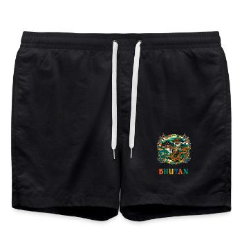 Bhutan Drache Südasien Thimphu - Badeshorts - Schwarz - Vorne - AI Model Male 185 light (185cm)