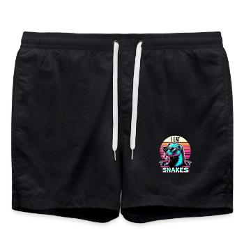 Je mange des serpents mangouste Vintage - Short de bain - noir - Devant - AI Model Male 185 light (185cm)