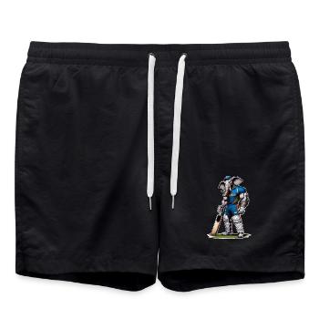 Indien Cricket Sport Elefanten Design - Badeshorts - Schwarz - Vorne - AI Model Male 185 light (185cm)