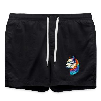 Alpaka - Badeshorts - Schwarz - Vorne - AI Model Male 185 light (185cm)