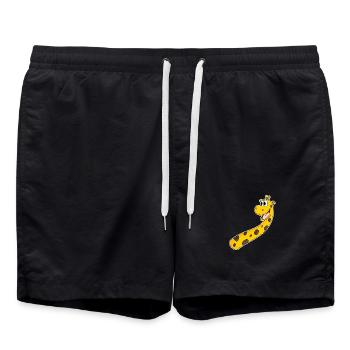 Girafe Rire Sourire - Short de bain - noir - Devant - AI Model Male 185 light (185cm)