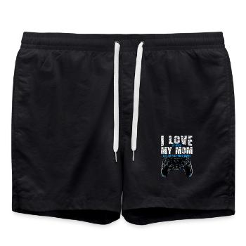 J’adore quand ma mère me laisse jouer - Short de bain - noir - Devant - AI Model Male 185 light (185cm)