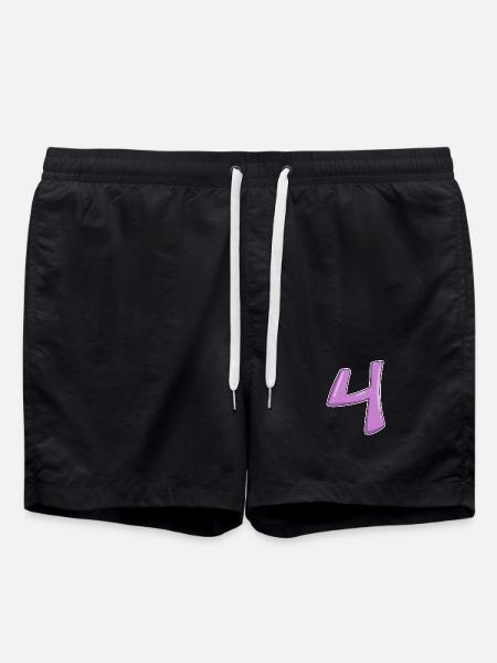 4 - Four Number Number - Swim Trunks - black