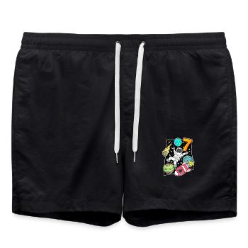 7 Garçon d’anniversaire astronaute - Short de bain - noir - Devant - AI Model Male 185 light (185cm)